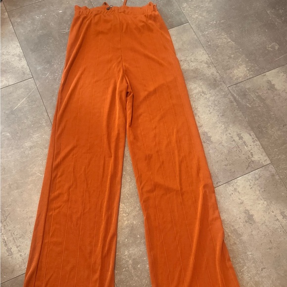 SHEIN Vibrant Orange Wide-Leg Pants - Picture 2 of 3